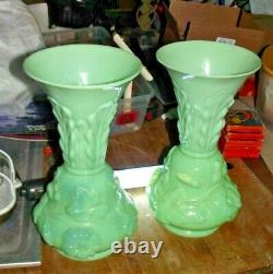 Rare PAIRE grand vase ancien opalescent art deco nouveau tbe NO ETLING NO SABINO