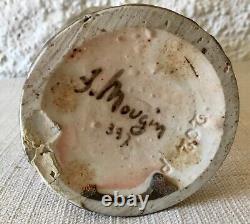 Rare VASE Bouteille Art Nouveau en GRÈS Signé J. MOUGIN 337 et en creux 202 P