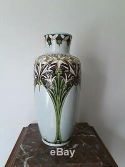 Rare Vase Boch Frères Kéramis BFK Art Nouveau