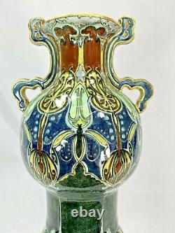 Rare Vase Jan Willem Mijnlieff Utrecht Gouda céramique Art nouveau Liberty 1900