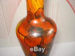 Rare Vase Legras Art Nouveau 1900 Pate De Verre Décor Aux Pavots