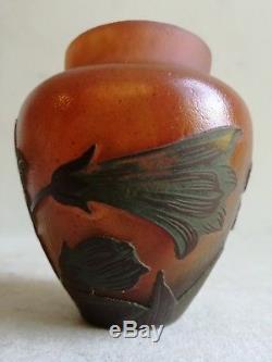 Rare Vase Miniature Pte De Verre Emile Galle French Art Glass Vase Art Nouveau