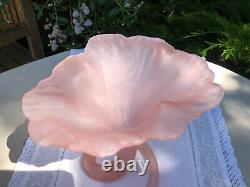 Rare Vase Pte De Verre Rose Art Nouveau Tulipe Corolle Fleur