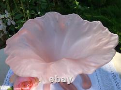 Rare Vase Pte De Verre Rose Art Nouveau Tulipe Corolle Fleur