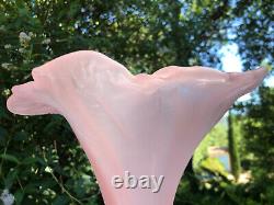Rare Vase Pte De Verre Rose Art Nouveau Tulipe Corolle Fleur