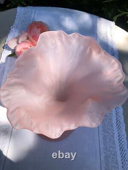Rare Vase Pte De Verre Rose Art Nouveau Tulipe Corolle Fleur