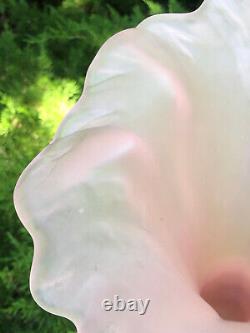 Rare Vase Pte De Verre Rose Art Nouveau Tulipe Corolle Fleur