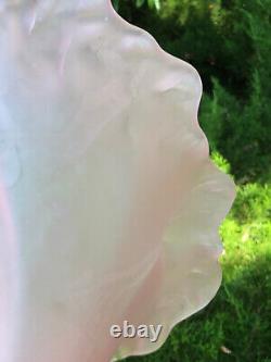 Rare Vase Pte De Verre Rose Art Nouveau Tulipe Corolle Fleur