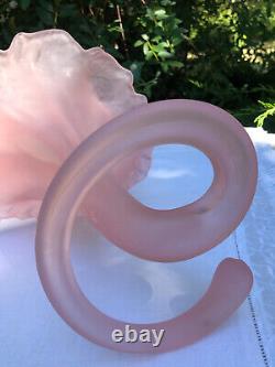 Rare Vase Pte De Verre Rose Art Nouveau Tulipe Corolle Fleur