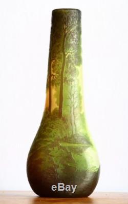 Rare Vase art nouveau Signé Legras era Gallé Daum Circa 1900 Cameo Glass