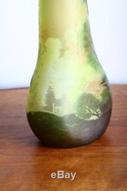 Rare Vase art nouveau Signé Legras era Gallé Daum Circa 1900 Cameo Glass