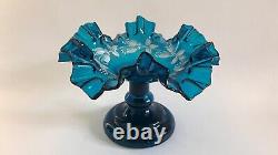 Rare coupe à pied compotier baguier verre émaillé vase Clichy Legras Art Nouveau