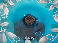 Rare coupe à pied compotier baguier verre émaillé vase Clichy Legras Art Nouveau