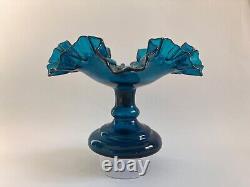 Rare coupe à pied compotier baguier verre émaillé vase Clichy Legras Art Nouveau