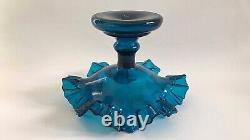 Rare coupe à pied compotier baguier verre émaillé vase Clichy Legras Art Nouveau