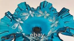 Rare coupe à pied compotier baguier verre émaillé vase Clichy Legras Art Nouveau