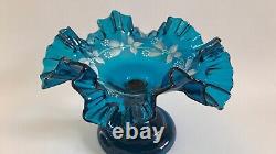 Rare coupe à pied compotier baguier verre émaillé vase Clichy Legras Art Nouveau