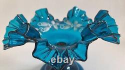 Rare coupe à pied compotier baguier verre émaillé vase Clichy Legras Art Nouveau