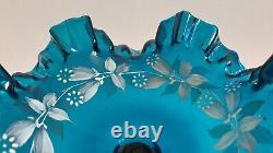 Rare coupe à pied compotier baguier verre émaillé vase Clichy Legras Art Nouveau