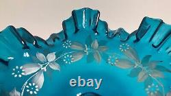 Rare coupe à pied compotier baguier verre émaillé vase Clichy Legras Art Nouveau