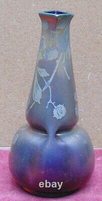 Rare grand Vase Céramique Irisée MONTIERES Barol ART NOUVEAU JUGENDSTIL Massier
