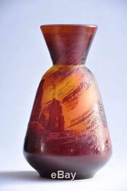 Rare vase Gallé vase de guerre Reims 1914 pâte de verre Art Nouveau Jugendstil