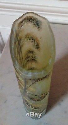 Rare vase LAMARTINE Art Nouveau dégagé à l'acide no GALLE no DAUM