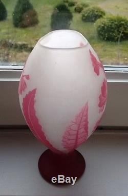 Rare vase MULLER CROISMARE Art Nouveau dégagé à l'acide no GALLE no DAUM