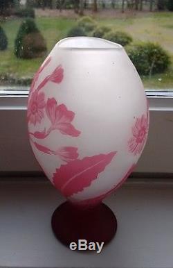 Rare vase MULLER CROISMARE Art Nouveau dégagé à l'acide no GALLE no DAUM