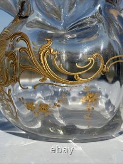 Ravissant Vase En Cristal Art Nouveau Émaillé Or Legras, Daum, Baccarat
