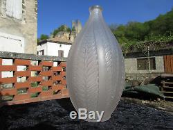Rene Lalique Vase Acacia Circa 1921 Old Bottle Vase Glass Verre Souffle Moule