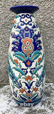 Royal Boch Keramis Vase en Faïence Art Nouveau Décor Fleurs XXe Vers 1920