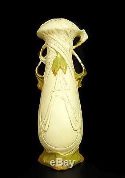 Royal DUX Bohemia vase Art nouveau porcelaine XIX H 41 cm numeroté jugend style