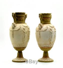Royal Dux Paire vases porcelaine Bohème Art nouveau Porcelain vases Bohemia 1900