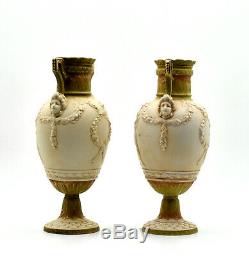 Royal Dux Paire vases porcelaine Bohème Art nouveau Porcelain vases Bohemia 1900