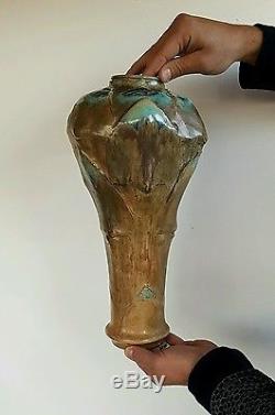 Sevres Exceptionnel Vase Artichaut Gres Art Nouveau Signé À Identifier 37cms
