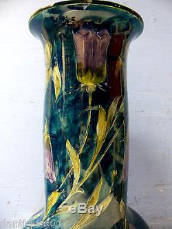Stunning Large Early Morris Ware Vase George Cartlidge Art Nouveau Design Rare