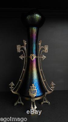 Sublime Grand Vase En Verre Art Nouveau Kralik, Wilhelm, Eleonorenhain, Loetz