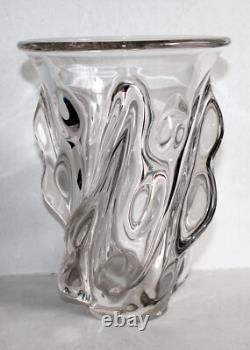 SUPERBE GRAND VASE TORSADE EN CRISTAL EPOQUE ART NOUVEAU XXe, 22x16cm 2,2KG TTBE