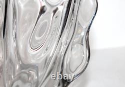 SUPERBE GRAND VASE TORSADE EN CRISTAL EPOQUE ART NOUVEAU XXe, 22x16cm 2,2KG TTBE