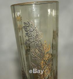 Superbe Vase Art Nouveau En Cristal Grave A L'acide Signe Emile Galle Nancy 1890