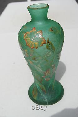 Superbe Vase Muller Croismare Grave Emaille Art Nouveau 1900 No Galle/daum