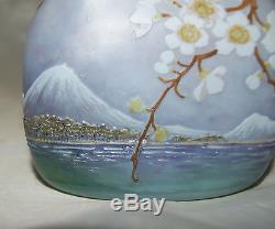 Superbe Vase Pate De Verre Art Nouveau Legras Decor Paysage Et Pommiers 1900