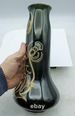 SUPERBE VASE SARREGUEMINES décor aux chardons ART NOUVEAU