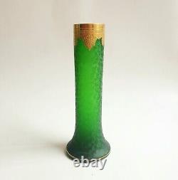 Saint Louis Grand Vase Cristal Modèle Nelly Empire à Frise Or Art NOUVEAU