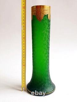 Saint Louis Grand Vase Cristal Modèle Nelly Empire à Frise Or Art NOUVEAU