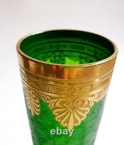 Saint Louis Grand Vase Cristal Modèle Nelly Empire à Frise Or Art NOUVEAU
