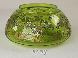 Saint Louis Petit vase Art Nouveau cristal doré à l'or signé antique 1900