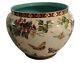 Sarreguemines Grand Cache Pot Art Nouveau Décor Papillons Et Fleurs