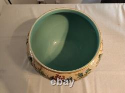 Sarreguemines Grand Cache Pot Art Nouveau Décor Papillons Et Fleurs